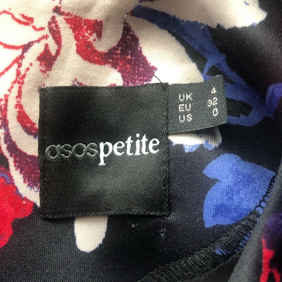 ASOS Petite Black Patterned Dress - Picture 3 of 3